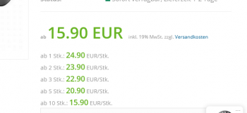 Staffelpreise im Onlineshop